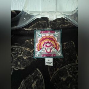 Johnny Was velvet hoodie zip up. Butterflies.